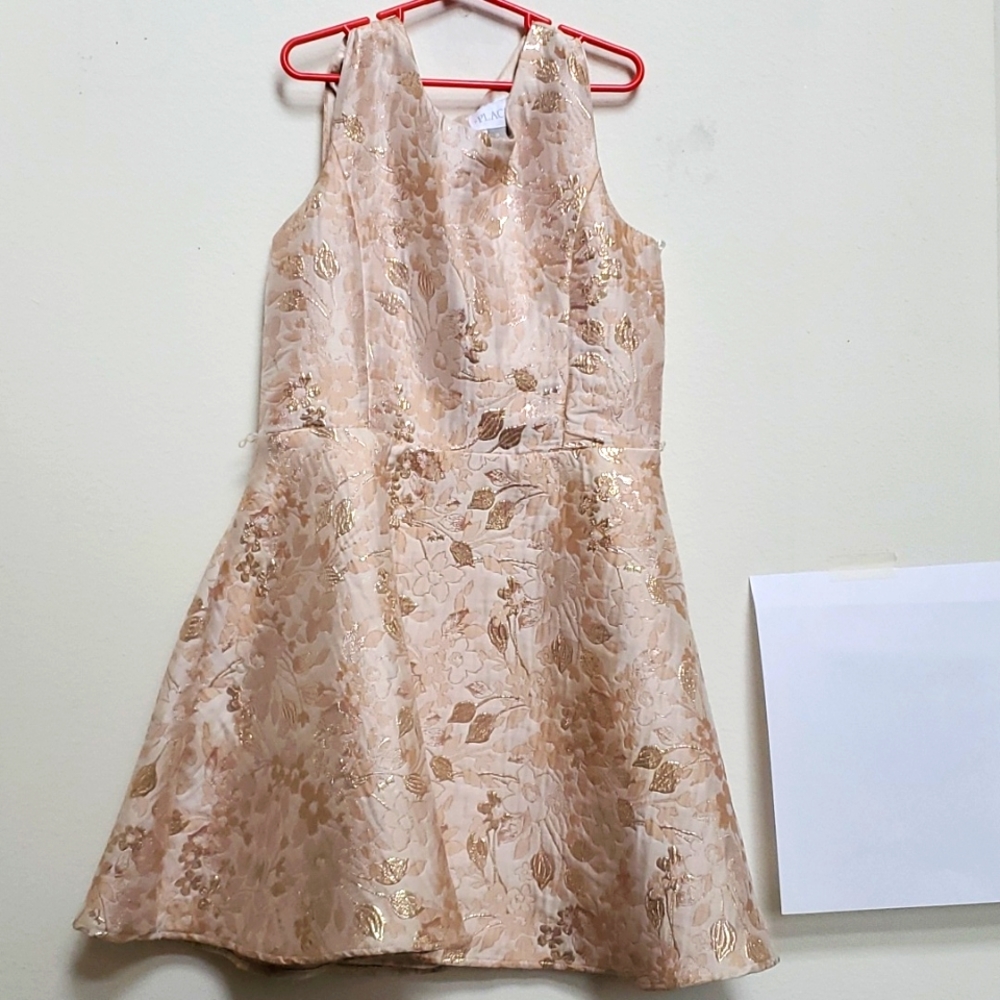 Blush dress with gold prints